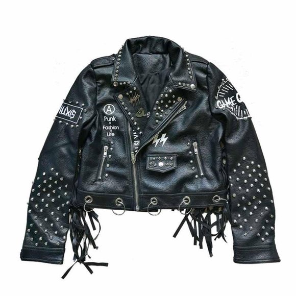 Fancy Punk Leather Jacket - Picture 3 of 3